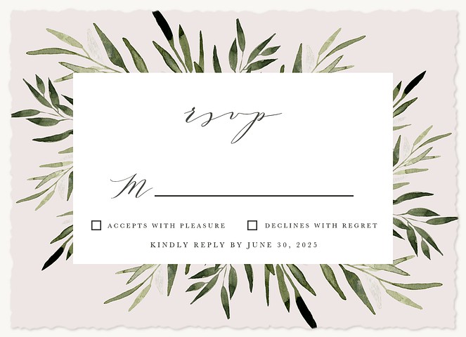 Fresh Greenery Wedding RSVP Cards