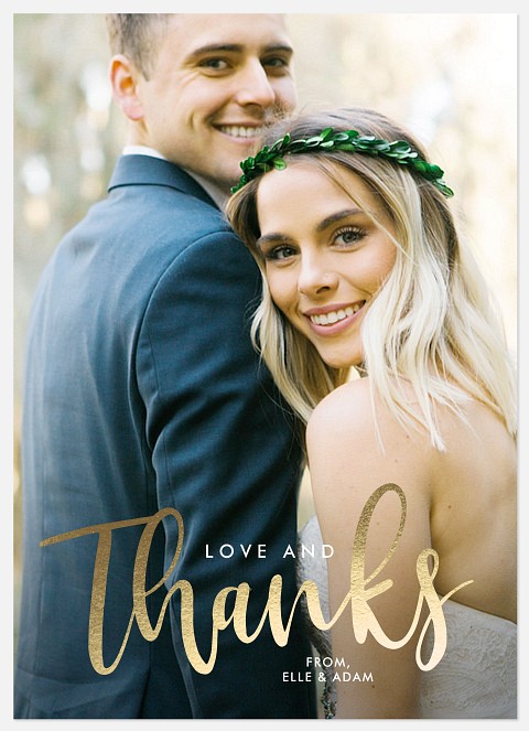 Golden Gratitude Thank You Cards 