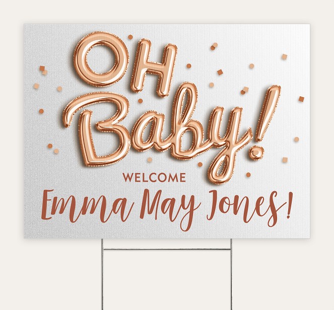 Rose Gold Baby Custom Yard Signs