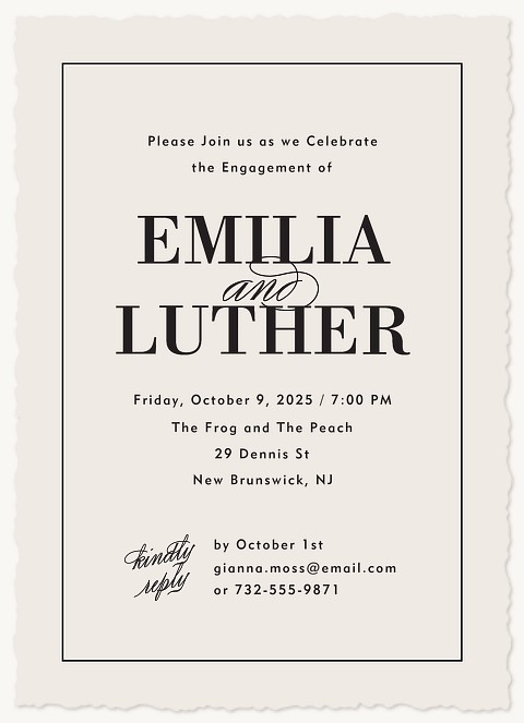 Tuxedo Engagement Party Invitations