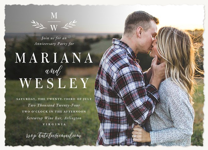 Monogram Overlay Wedding Anniversary Invitations