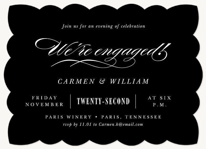 Ultra Traditional Engagement Party Invitations