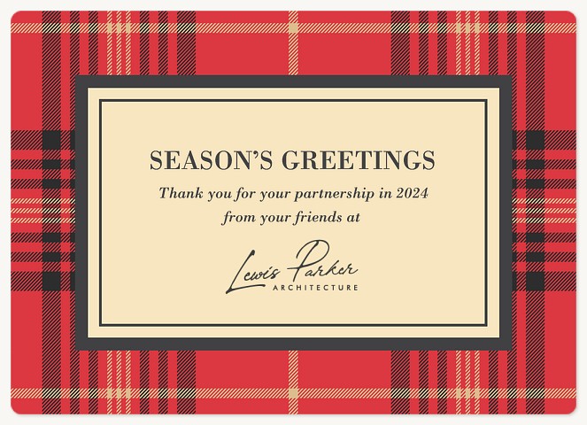 Flannel Border Holiday & Christmas Magnet Cards