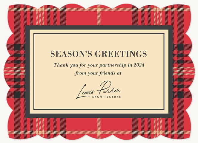 Flannel Border Business Holiday Cards