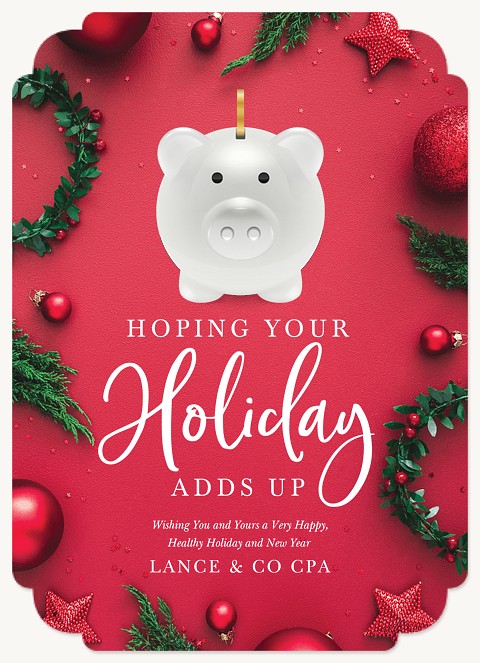 Piggy Bank Business Holiday Cards