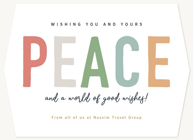 Colorful Peace Business Holiday Cards