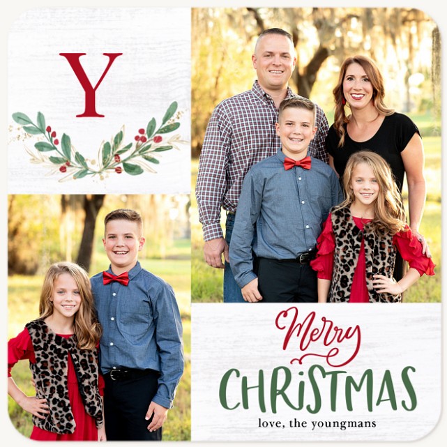 Laurel Monogram Christmas Cards