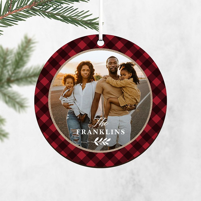 Country Plaid Personalized Ornaments