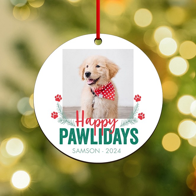 Pawliday Season Personalized Ornaments