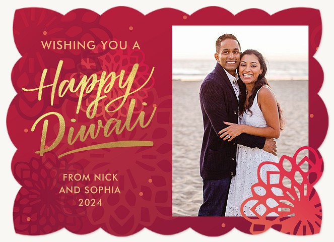 Happy Calligraphy Diwali Holiday Cards