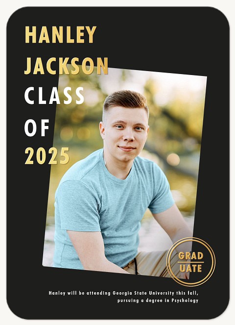 Scholarly Stamp Graduation Announcements