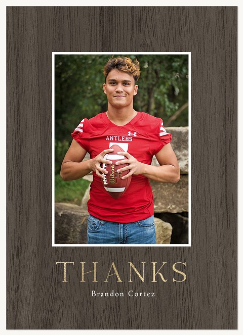 Oak Portrait Graduation Thank You Cards