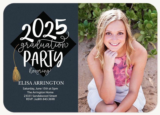 Decorated Cap Graduation Invitations