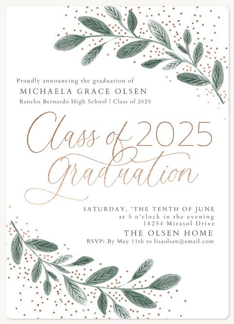 Scholarly Sage Graduation Announcements