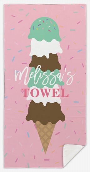 Ice Cream Sprinkles Custom Beach Towels