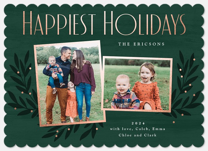 Fancy Foliage Holiday Photo Cards