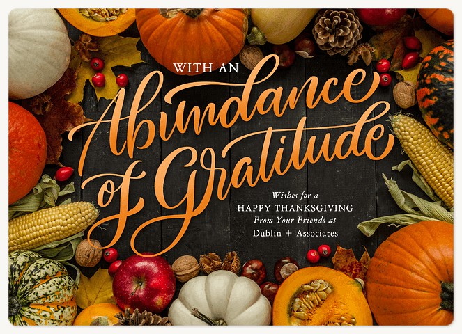 Abundance of Gratitude Holiday & Christmas Magnet Cards