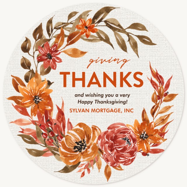 Autumn Wreath Business Holiday Cards