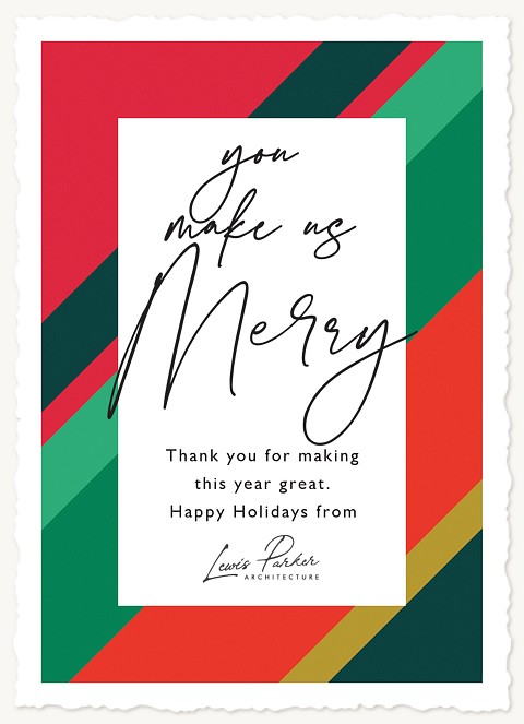 Merry Stripes Business Holiday Cards