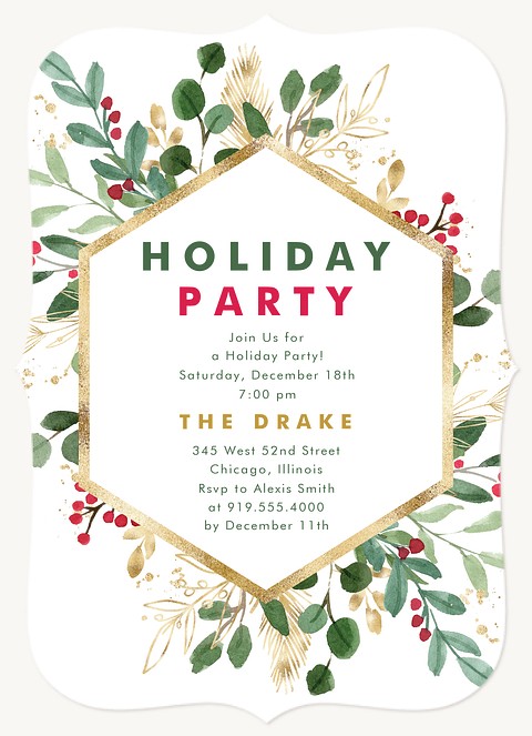 Festive Frame Holiday Party Invitations