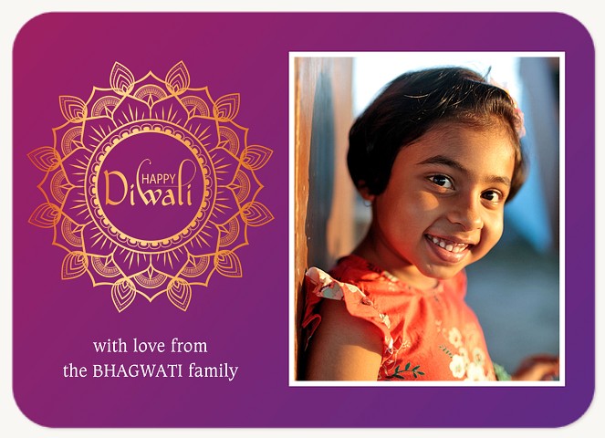 Golden Greeting Diwali Holiday Cards