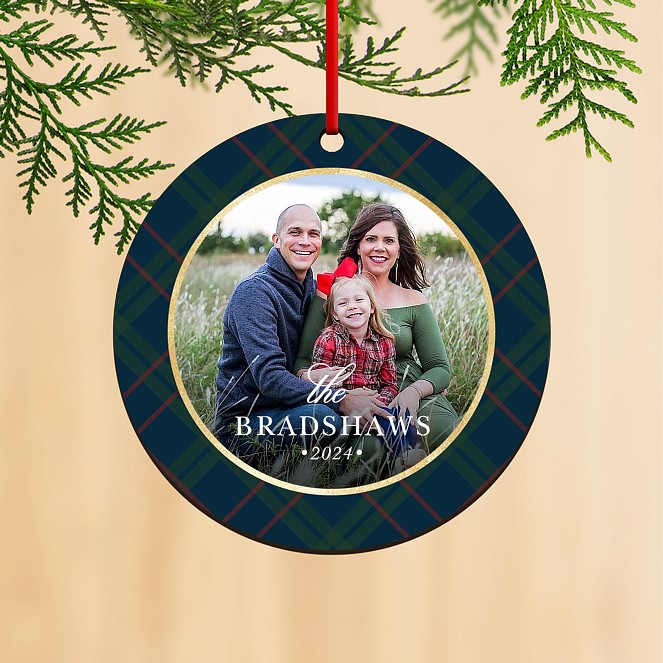 Classic Plaid Personalized Ornaments