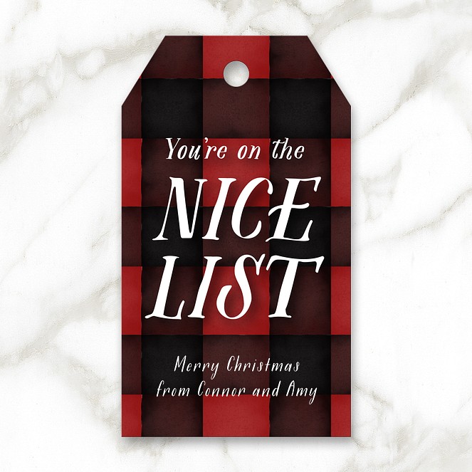 Nice List Custom Gift Tags