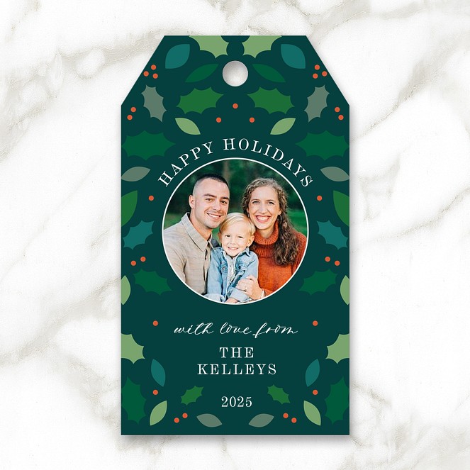 Botanical Holiday Custom Gift Tags