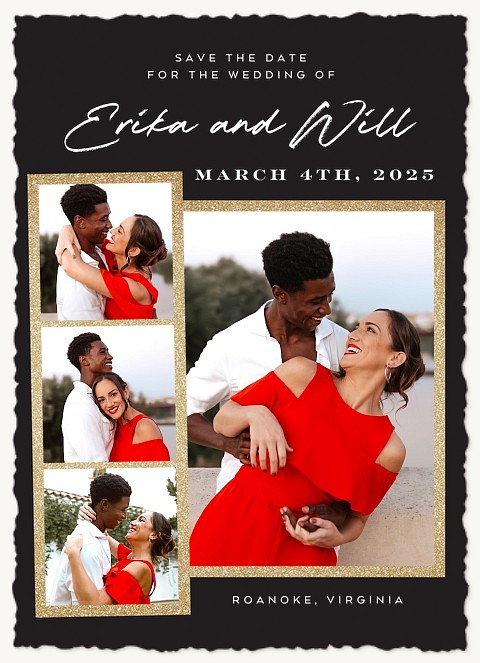 Glamorous Photo Strip Save the Date Cards