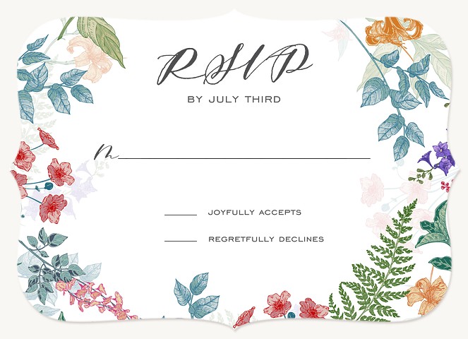 Vintage Wildflower Wedding RSVP Cards