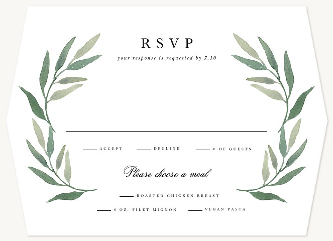 Loving Laurels Wedding RSVP Cards