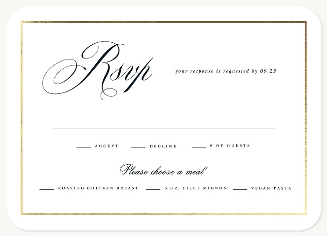 Traditional Style Wedding RSVP Cards