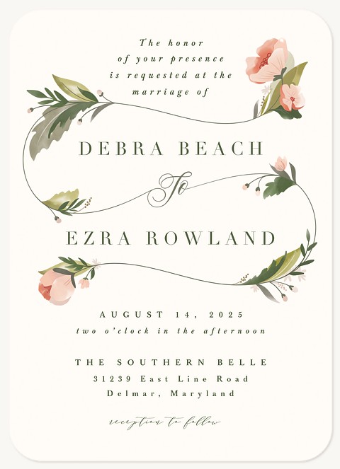 Blush Blooms Wedding Invitations