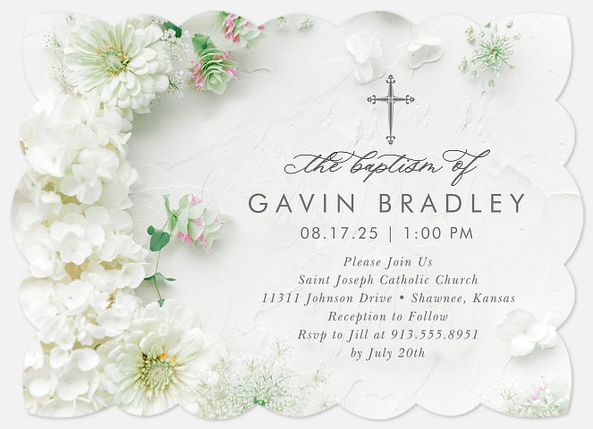 Nature's Beauty Baptism Christening Invitations