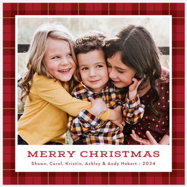 Tartan Border Holiday Photo Cards