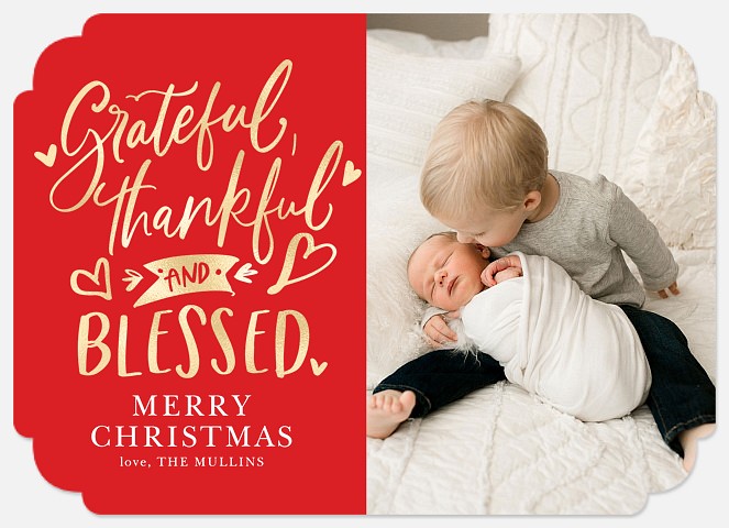 Grateful & Blessed Holiday Photo Cards