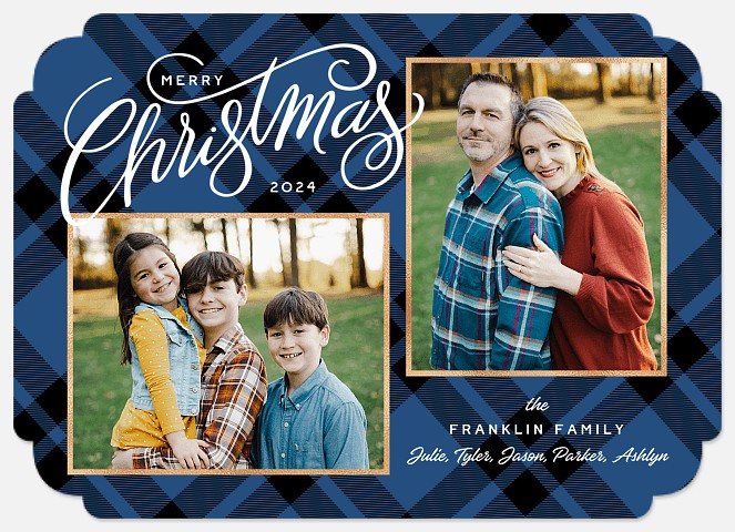 Duo Plaid Holiday Photo Cards