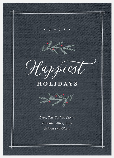 Vintage Linen Holiday Photo Cards