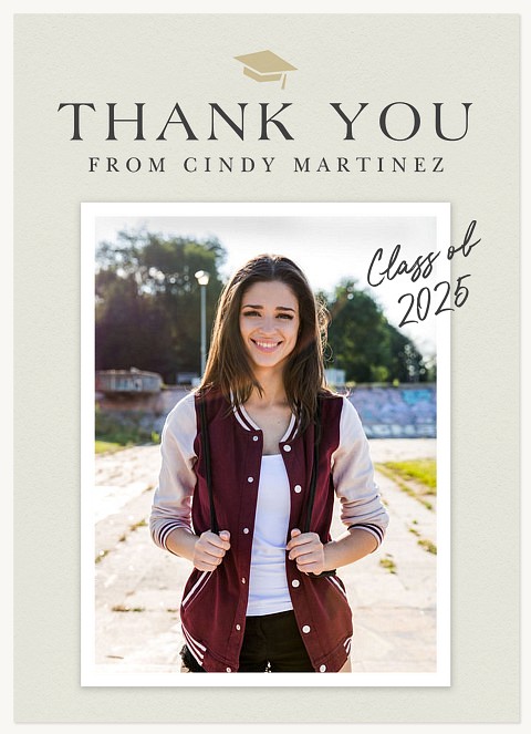 Classic Accomplishment Graduation Thank You Cards
