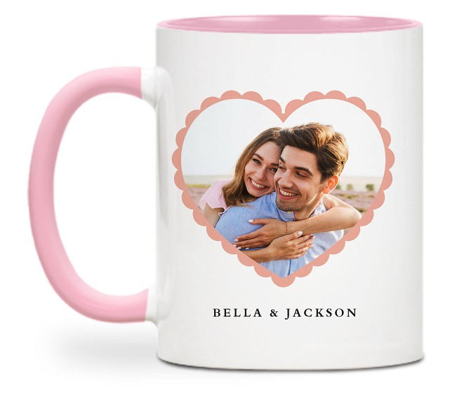 Scalloped Heart Custom Mugs