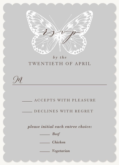 Butterflies Wedding RSVP Cards