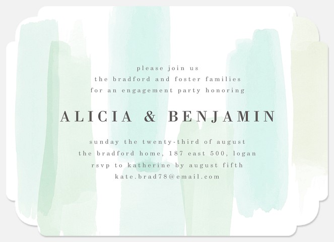 Soft Brushmarks Engagement Party Invitations