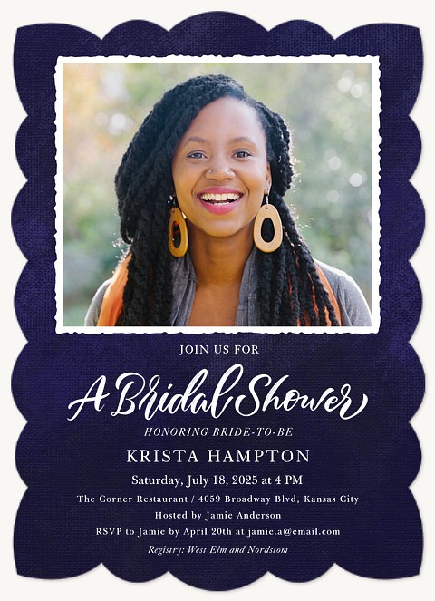 Velvet Indigo Bridal Shower Invitations