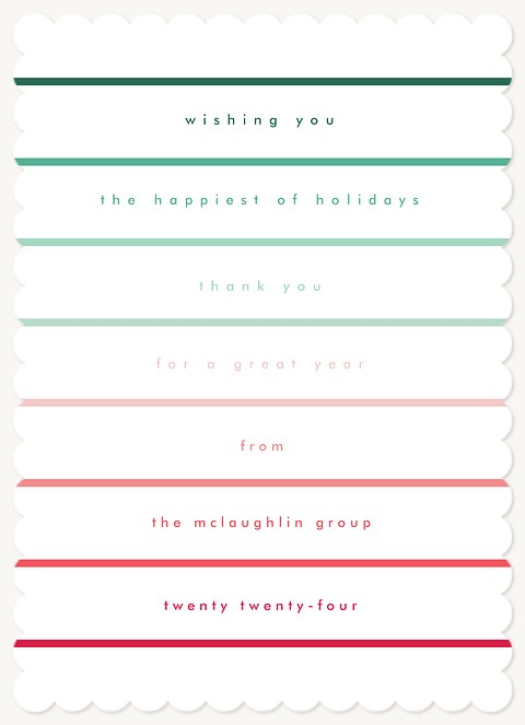 Ombre Stripe Business Holiday Cards