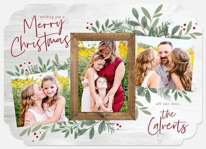 Woodgrain Botanicals Holiday Photo Cards