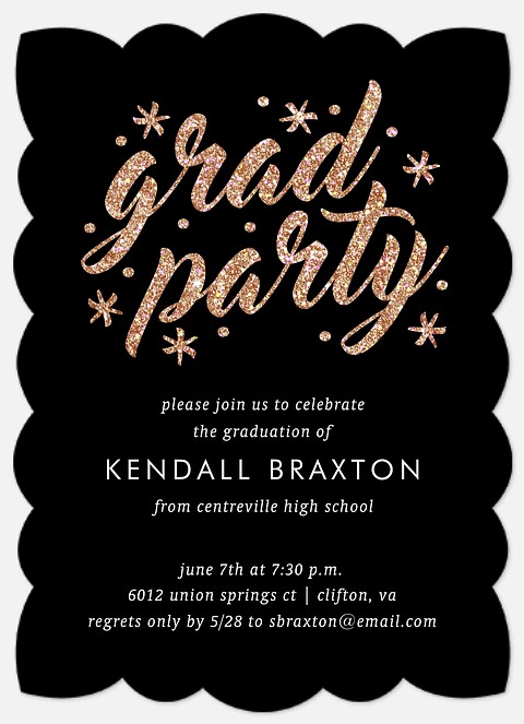 Glitter Script Graduation Cards