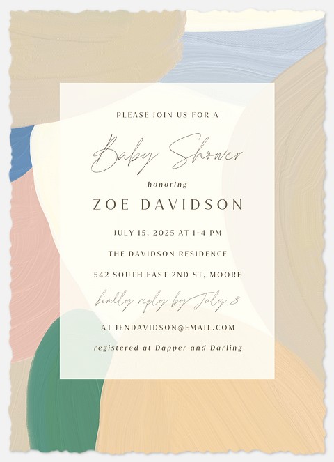 Painted Terrazzo Baby Shower Invitations