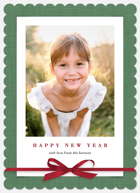 Sweetly Wrapped New Years Photo Cards