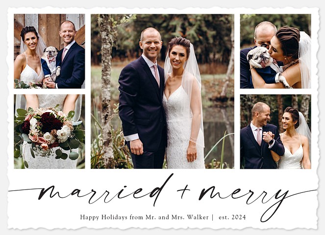 Joyful Celebration Newlywed Christmas Cards