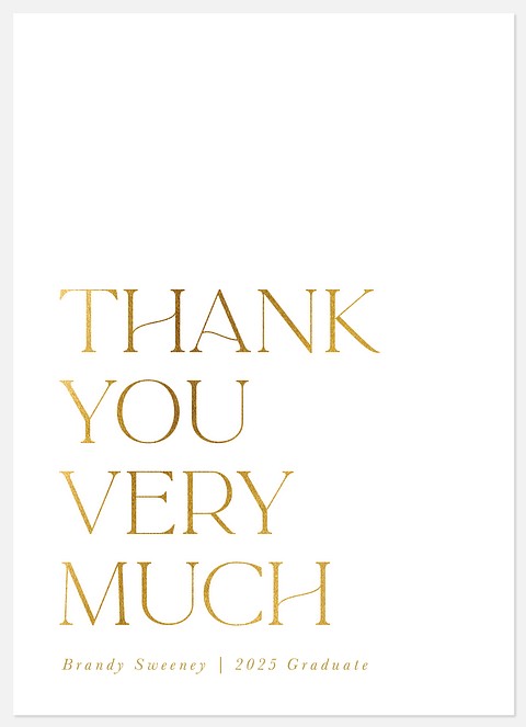 Gold Elegance Graduation Thank You Cards